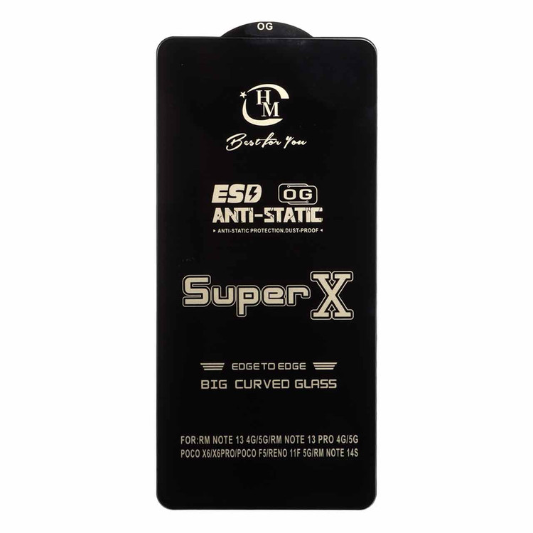 محافظ صفحه نمایش شیشه ای Xiaomi Redmi Note 13 Pro 4G / Note 14S / Poco M6 Pro 4G - Full Cover Super X